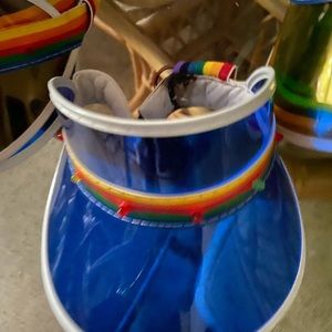 Light up rainbow visors